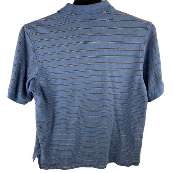 Adidas Light Blue and White Striped Cotton Polo Retro Shirt - Picture 3 of 14